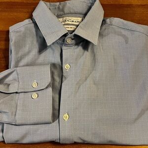Mizzen+Main Leeward trim fit button up plaid casual preppy Light blue XXL